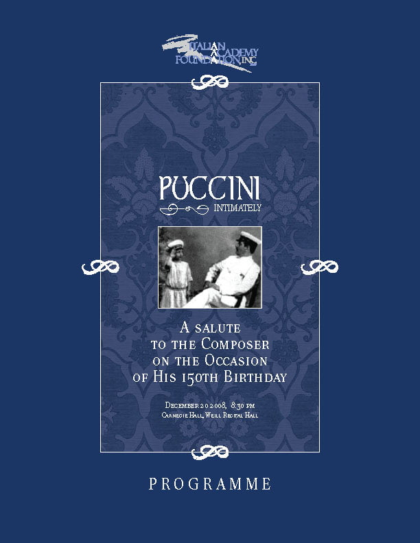 Puccini Concert, poster + program