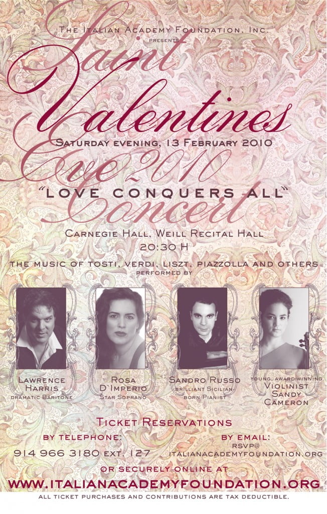 Saint Valentine’s Day Concert, poster