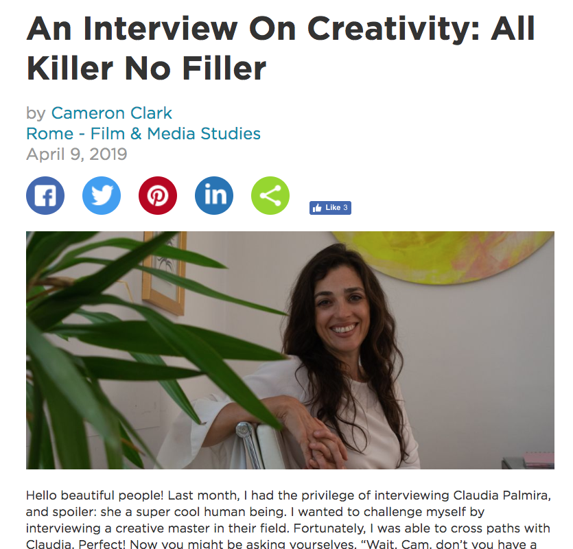 IES Abroad Blog: An Interview On Creativity: All Killer No Filler